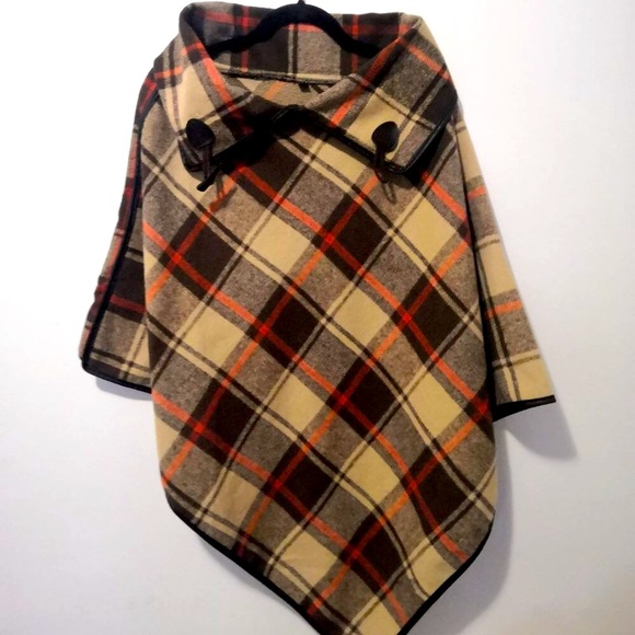 Jackets & Blazers - Vintage Plaid Poncho